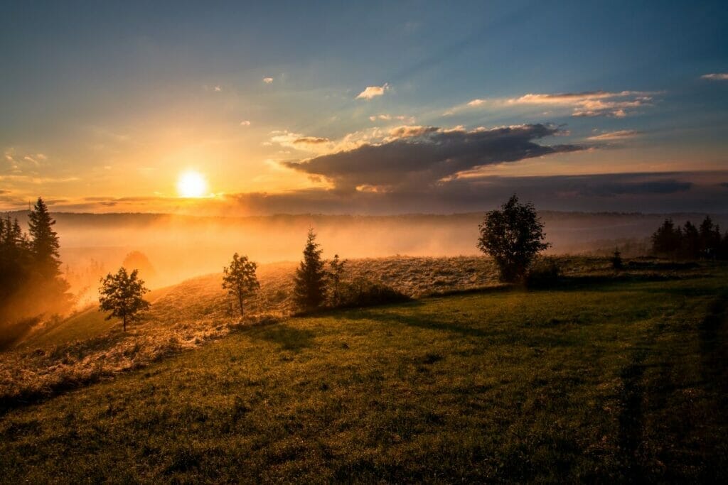 sunrise over a landscape