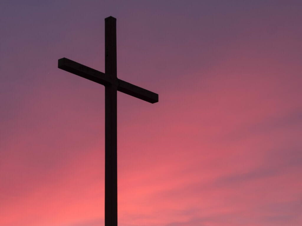 cross at sunset