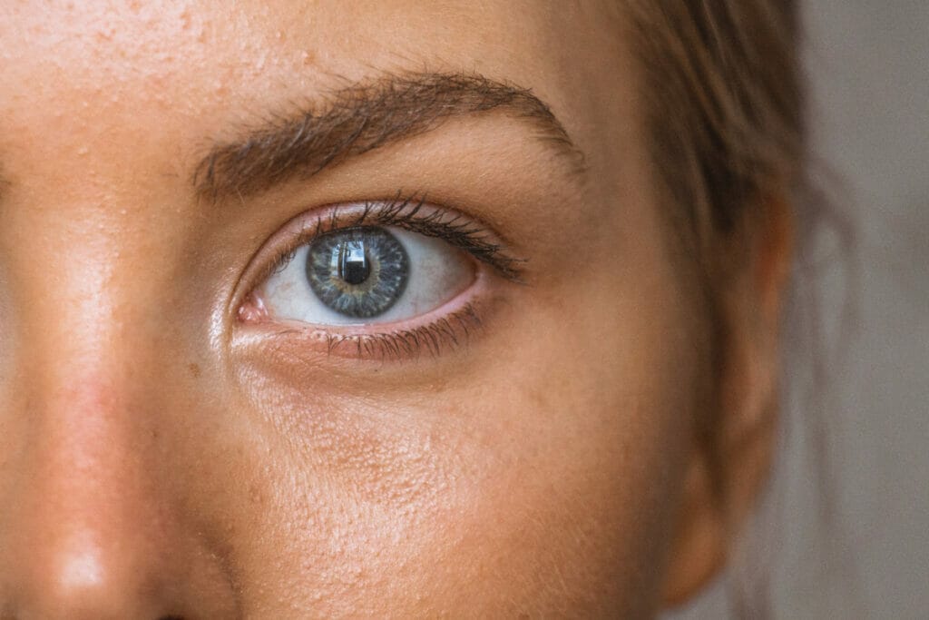 close up of woman's eye